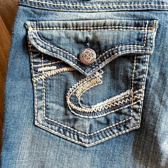 Silver Jeans Jeans Womens 30 Blue Denim Suki Surplus Bootcut Stretch Cotton - Picture 7 of 9